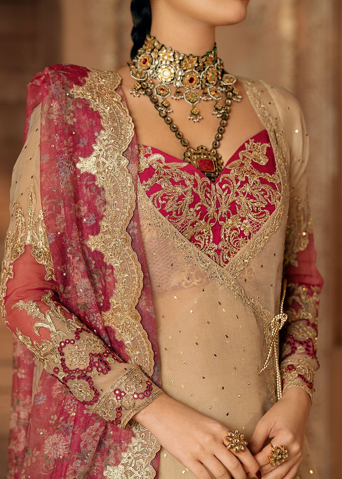 Fozia Khalid | Chamakh Dhamakh Wedding Festivity | Roka by Fozia Khalid - Designer Dress - Type: Ladies Clothes - Available at Libayah - 100% Original