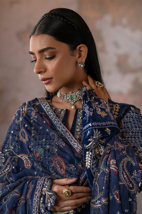 Roshni – authentic Pakistani formal dress from the Emaan Adeel Zarposh Velvet 25 collection for women in the UK.