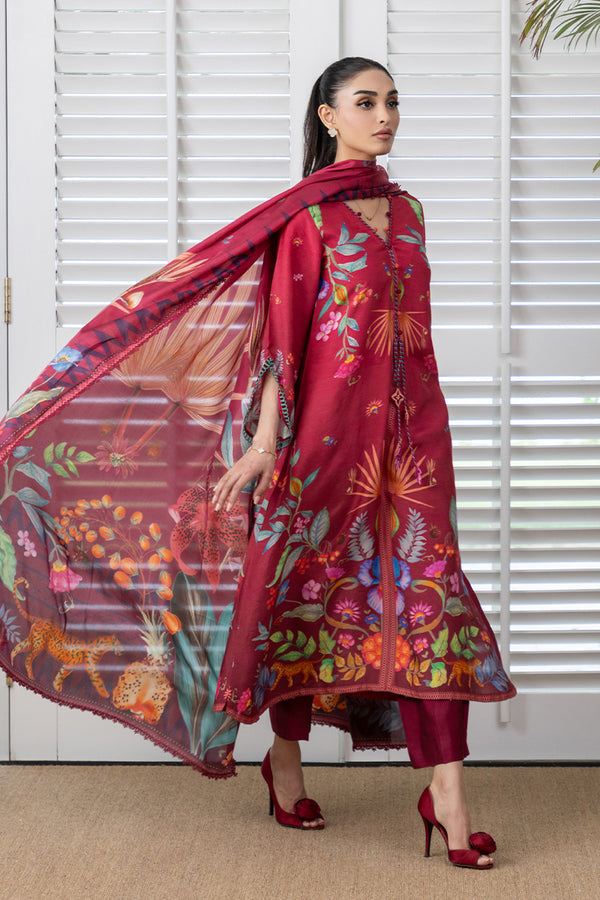 Mina Hassan | Signature Prints | Auric Magenta by Mina Hassan - Designer Dress  - Type : Ladies Clothes - Available at Libayah - 100% Original 