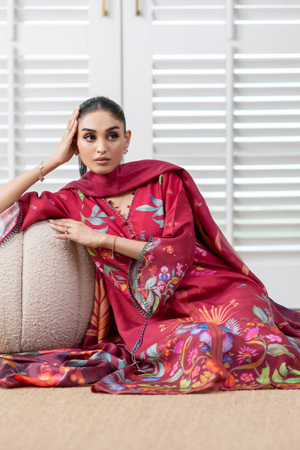 Mina Hassan | Signature Prints | Auric Magenta by Mina Hassan - Designer Dress  - Type : Ladies Clothes - Available at Libayah - 100% Original 