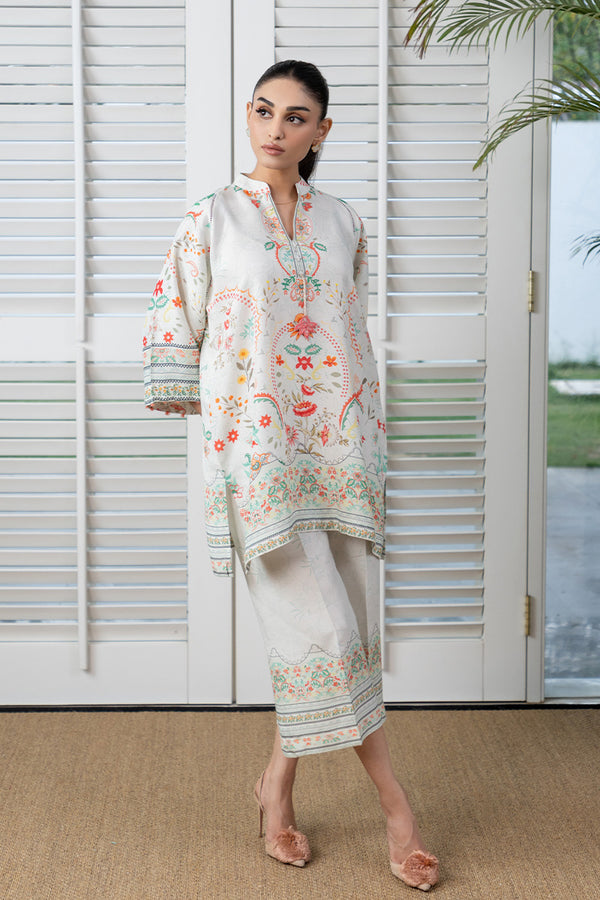 Mina Hassan | Signature Prints | Ivory Glam by Mina Hassan - Designer Dress  - Type : Ladies Clothes - Available at Libayah - 100% Original 