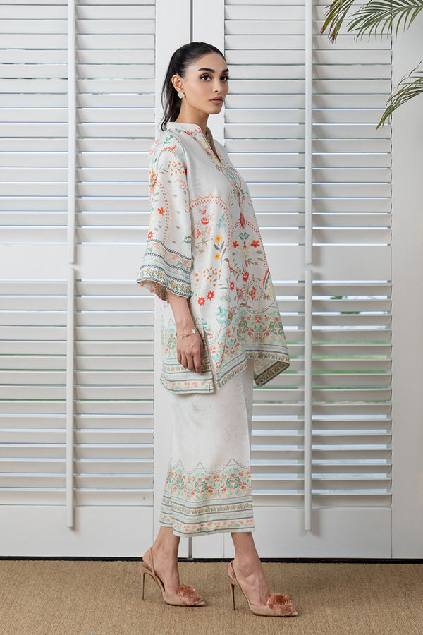 Mina Hassan | Signature Prints | Ivory Glam by Mina Hassan - Designer Dress  - Type : Ladies Clothes - Available at Libayah - 100% Original 