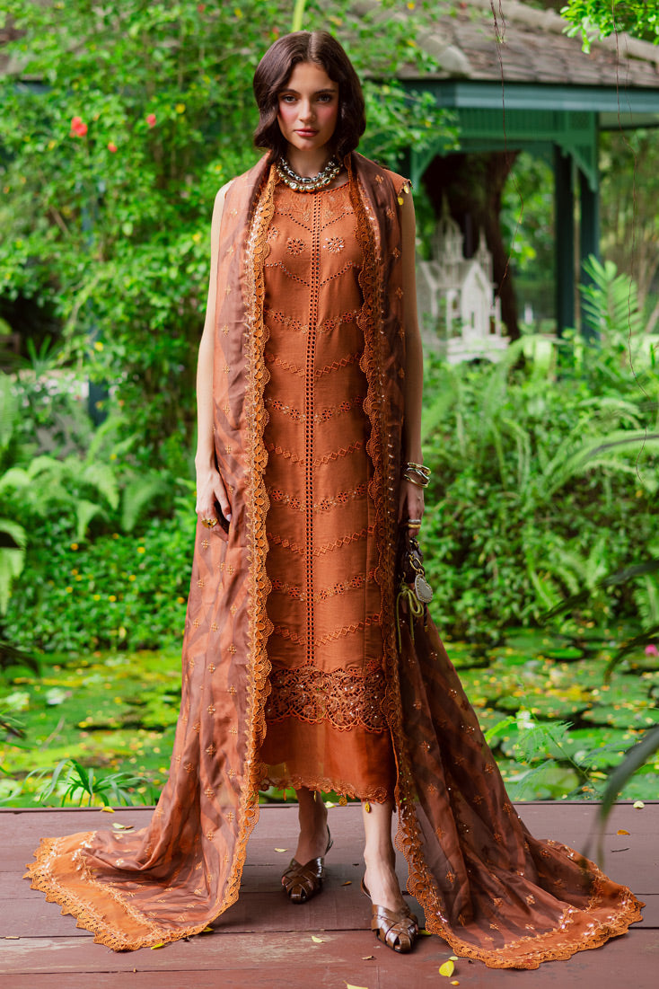 MWK-37 A (RUST) – authentic Pakistani dress from the Marjjan Bella Karandi 25 collection for women in the UK