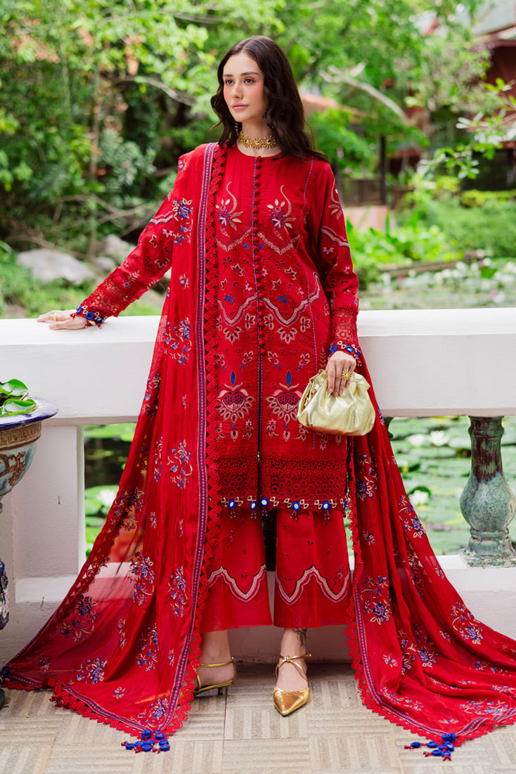 MWK-40 A (RED) – authentic Pakistani dress from the Maryam Hussain Bella Karandi 25 collection for women in the UK