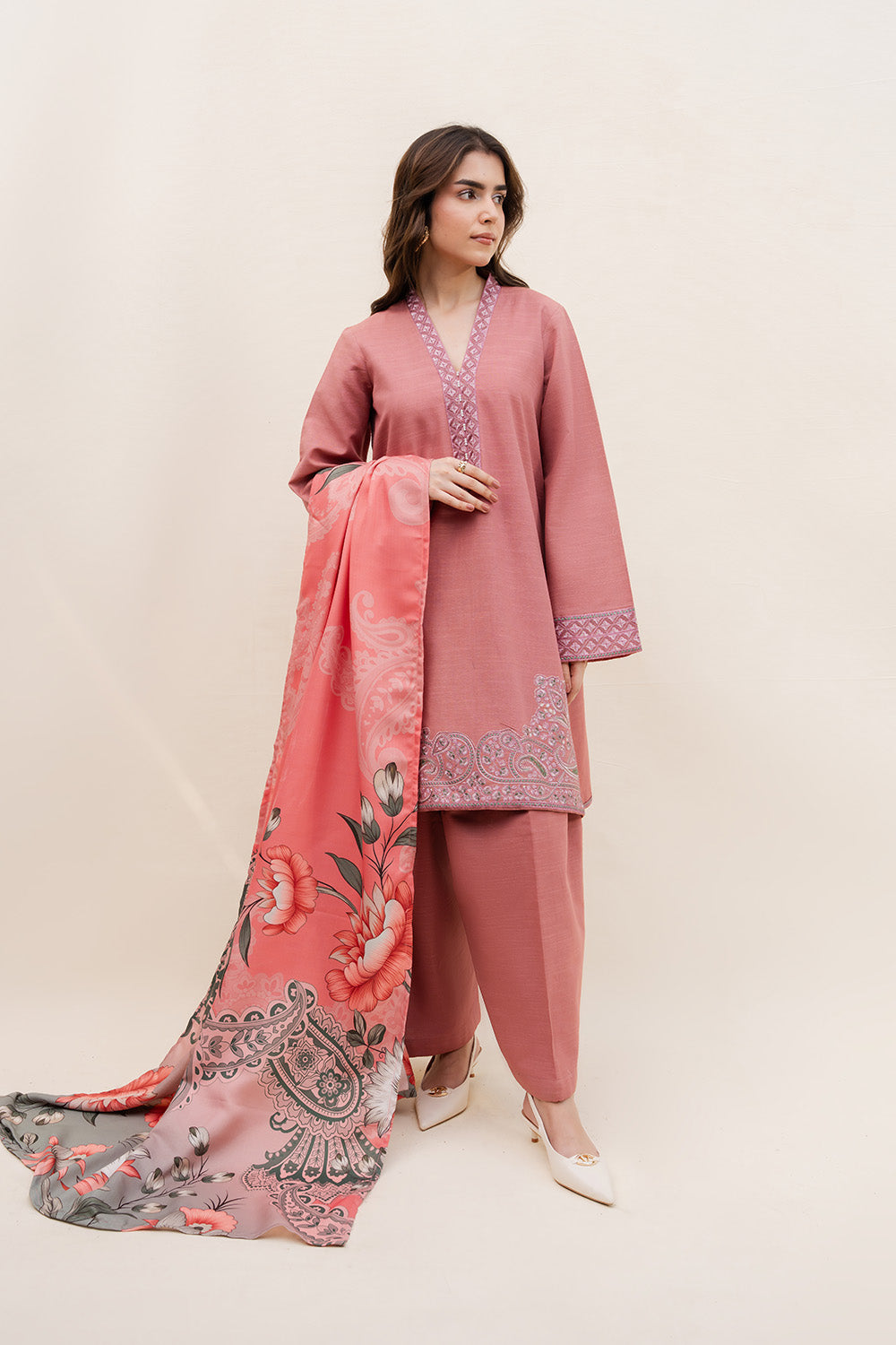 Maryum N Maria | Latte Layers Pret | MOCHA MIST - MWS5815 by Maryum N Maria - Designer Dress  - Type : Ladies Clothes - Available at Libayah - 100% Original 