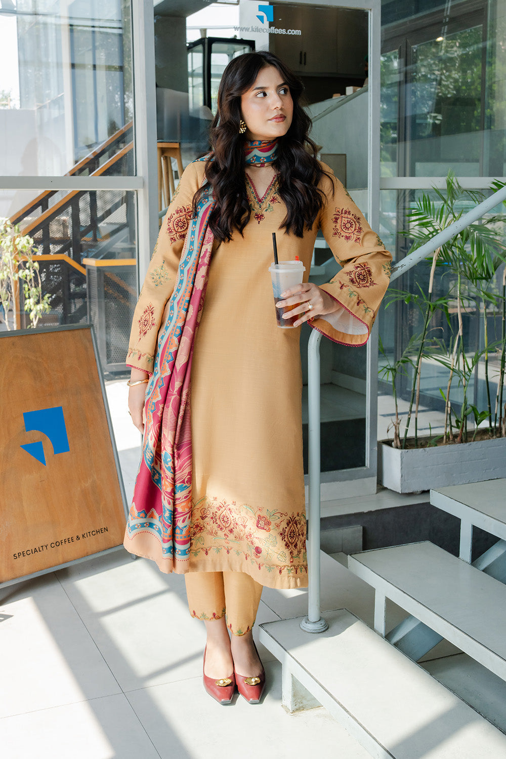 Maryum N Maria | Latte Layers Pret | TOFFEE TIDES - MWS5820 by Maryum N Maria - Designer Dress  - Type : Ladies Clothes - Available at Libayah - 100% Original 