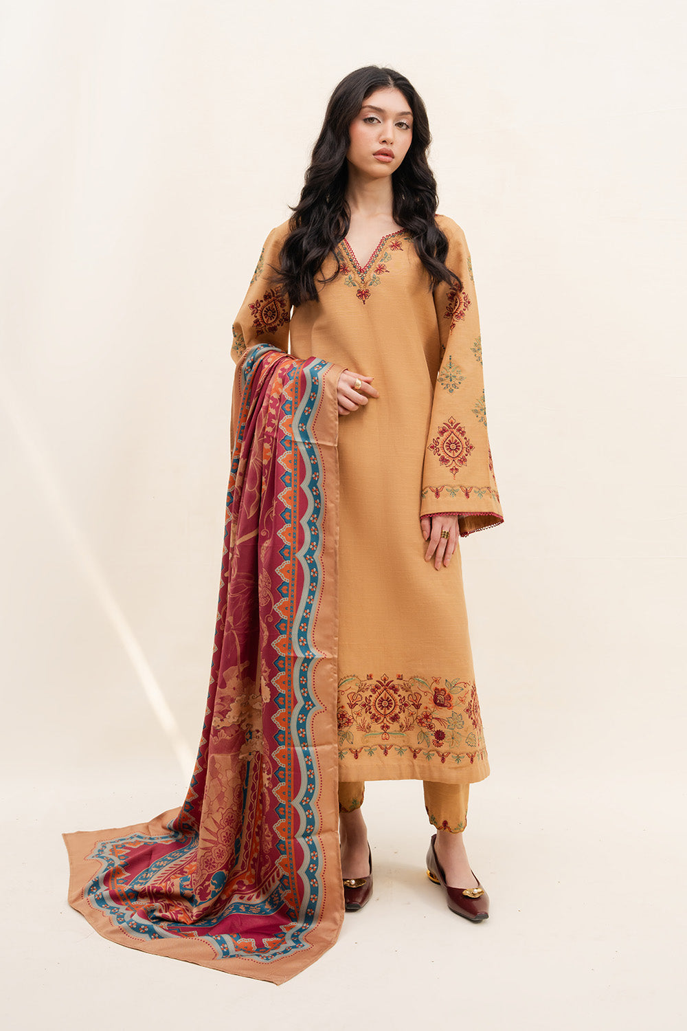 Maryum N Maria | Latte Layers Pret | TOFFEE TIDES - MWS5820 by Maryum N Maria - Designer Dress  - Type : Ladies Clothes - Available at Libayah - 100% Original 