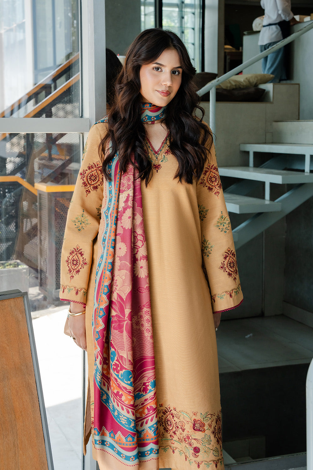 Maryum N Maria | Latte Layers Pret | TOFFEE TIDES - MWS5820 by Maryum N Maria - Designer Dress  - Type : Ladies Clothes - Available at Libayah - 100% Original 