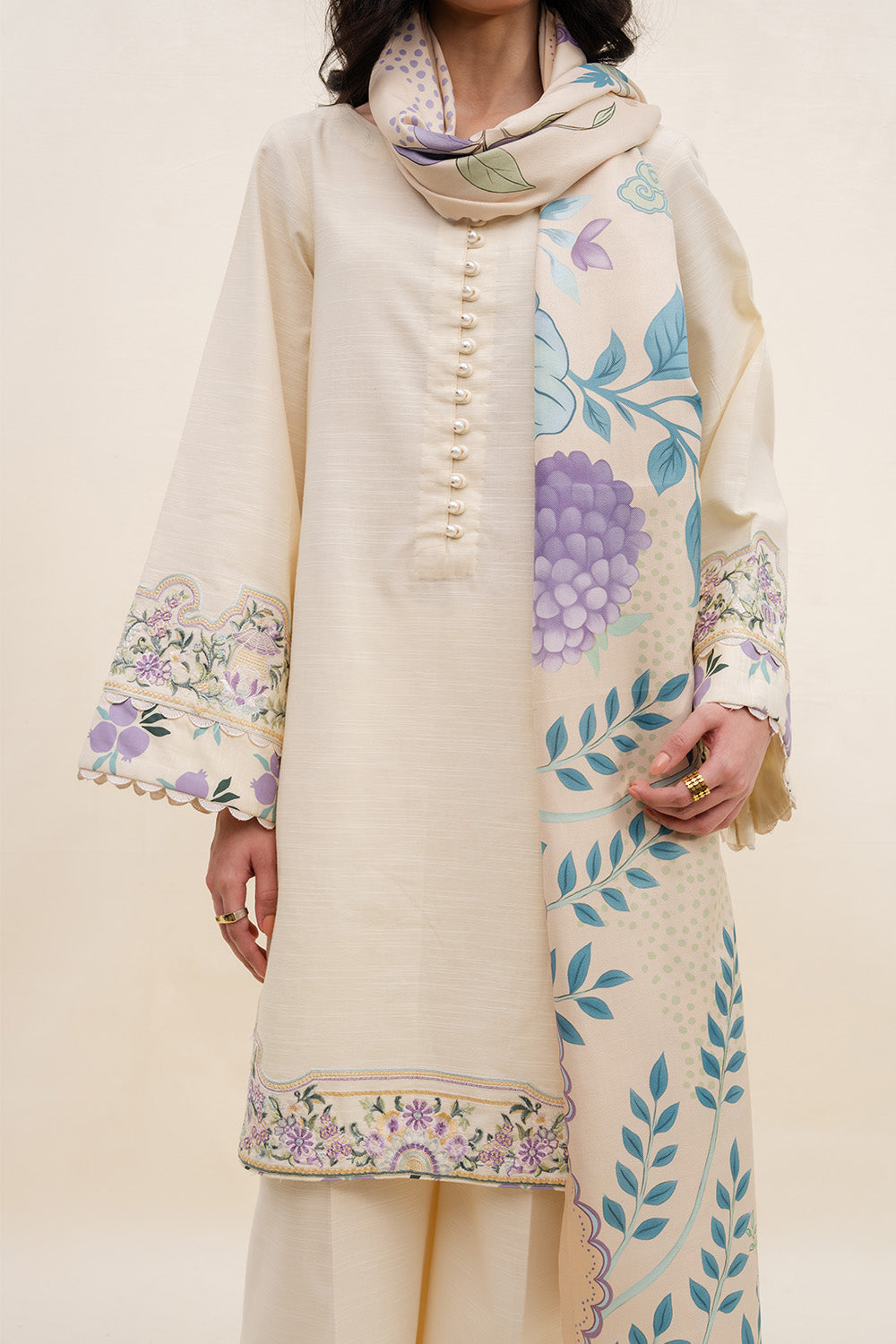 Maryum N Maria | Latte Layers Pret | OAT GLOW - MWS5824 by Maryum N Maria - Designer Dress  - Type : Ladies Clothes - Available at Libayah - 100% Original 