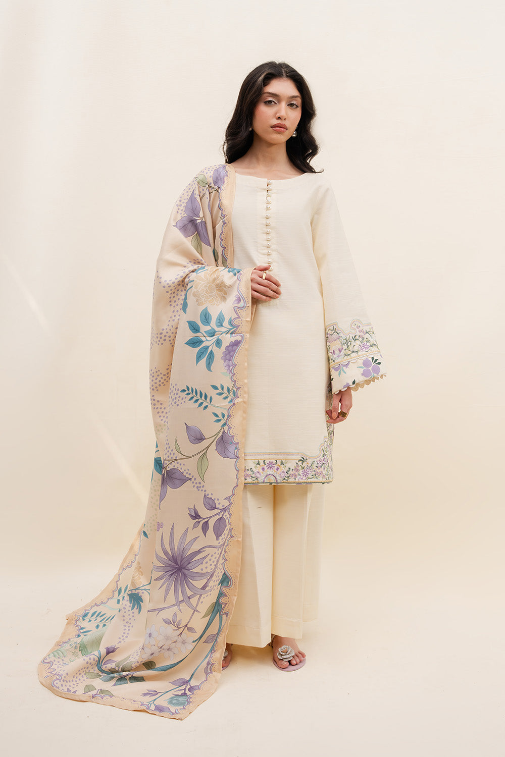 Maryum N Maria | Latte Layers Pret | OAT GLOW - MWS5824 by Maryum N Maria - Designer Dress  - Type : Ladies Clothes - Available at Libayah - 100% Original 