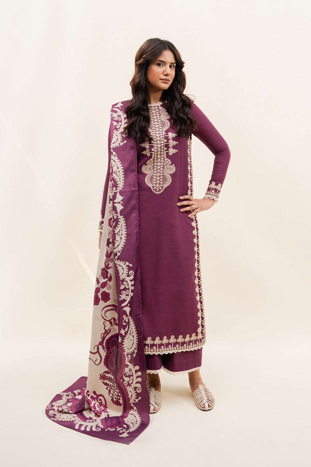 Maryum N Maria | Latte Layers Pret | CHAI CLOUD - MWS5825 by Maryum N Maria - Designer Dress  - Type : Ladies Clothes - Available at Libayah - 100% Original 