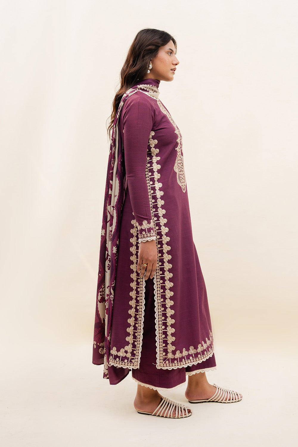 Maryum N Maria | Latte Layers Pret | CHAI CLOUD - MWS5825 by Maryum N Maria - Designer Dress  - Type : Ladies Clothes - Available at Libayah - 100% Original 