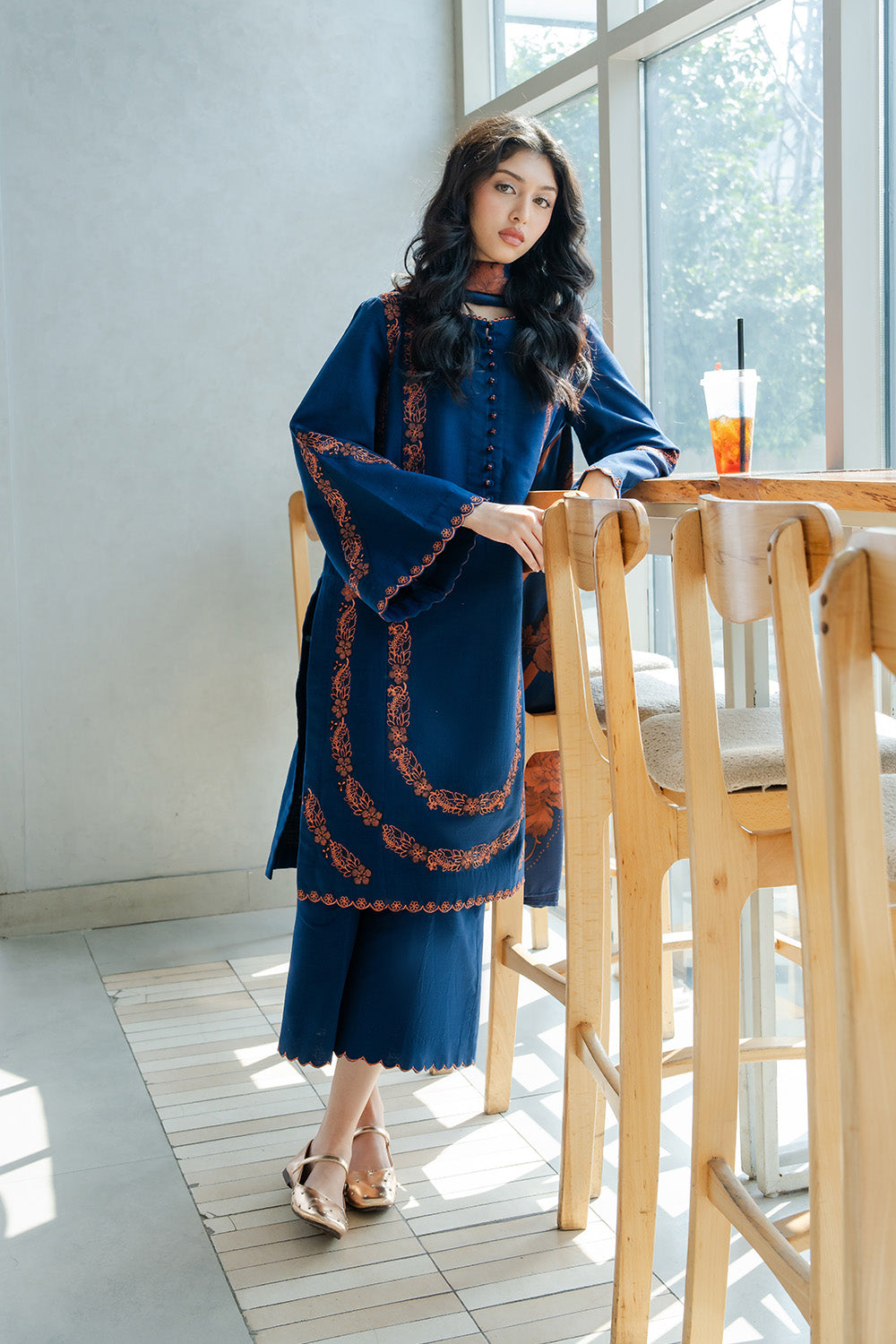 Maryum N Maria | Latte Layers Pret | ALMOND VEIL - MWS5826 by Maryum N Maria - Designer Dress  - Type : Ladies Clothes - Available at Libayah - 100% Original 