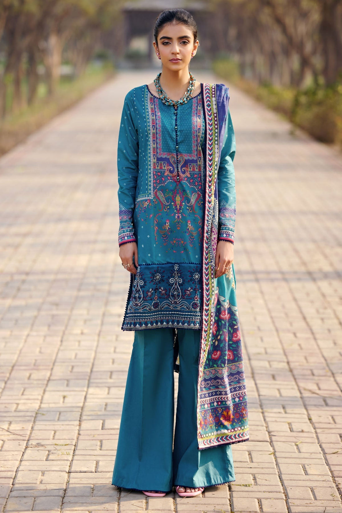 Motifz | Umang Lawn | 3556-SENA by Motifz - Designer Dress - Type: Ladies Clothes - Available at Libayah - 100% Original