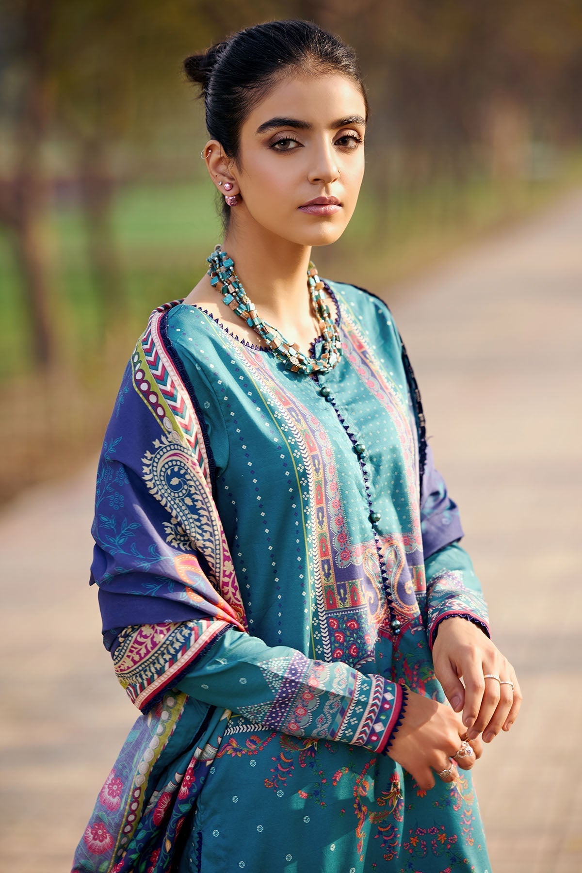 Motifz | Umang Lawn | 3556-SENA by Motifz - Designer Dress - Type: Ladies Clothes - Available at Libayah - 100% Original
