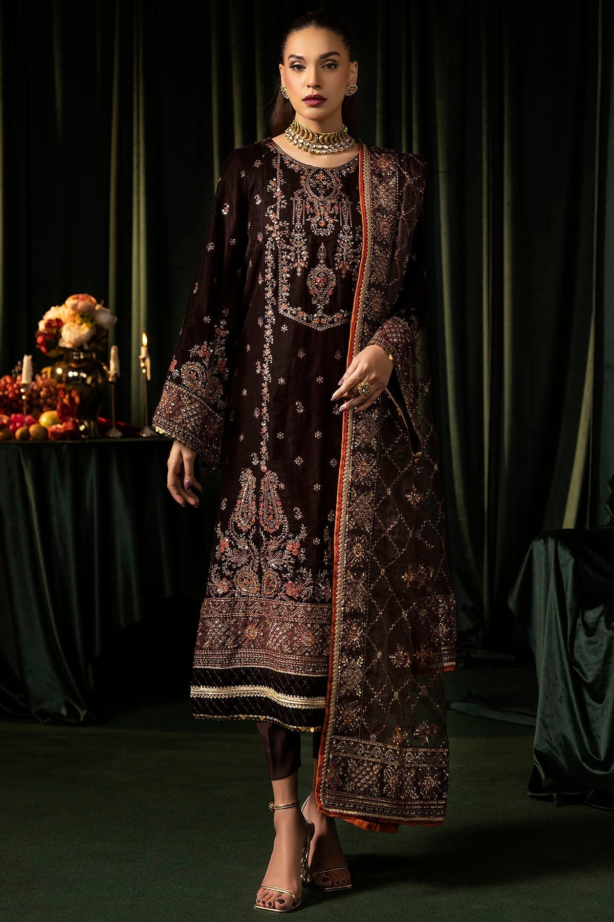 Motifz | Velvet Formals | 5091-AAHANA by Motifz - Designer Dress - Type: Ladies Clothes - Available at Libayah - 100% Original