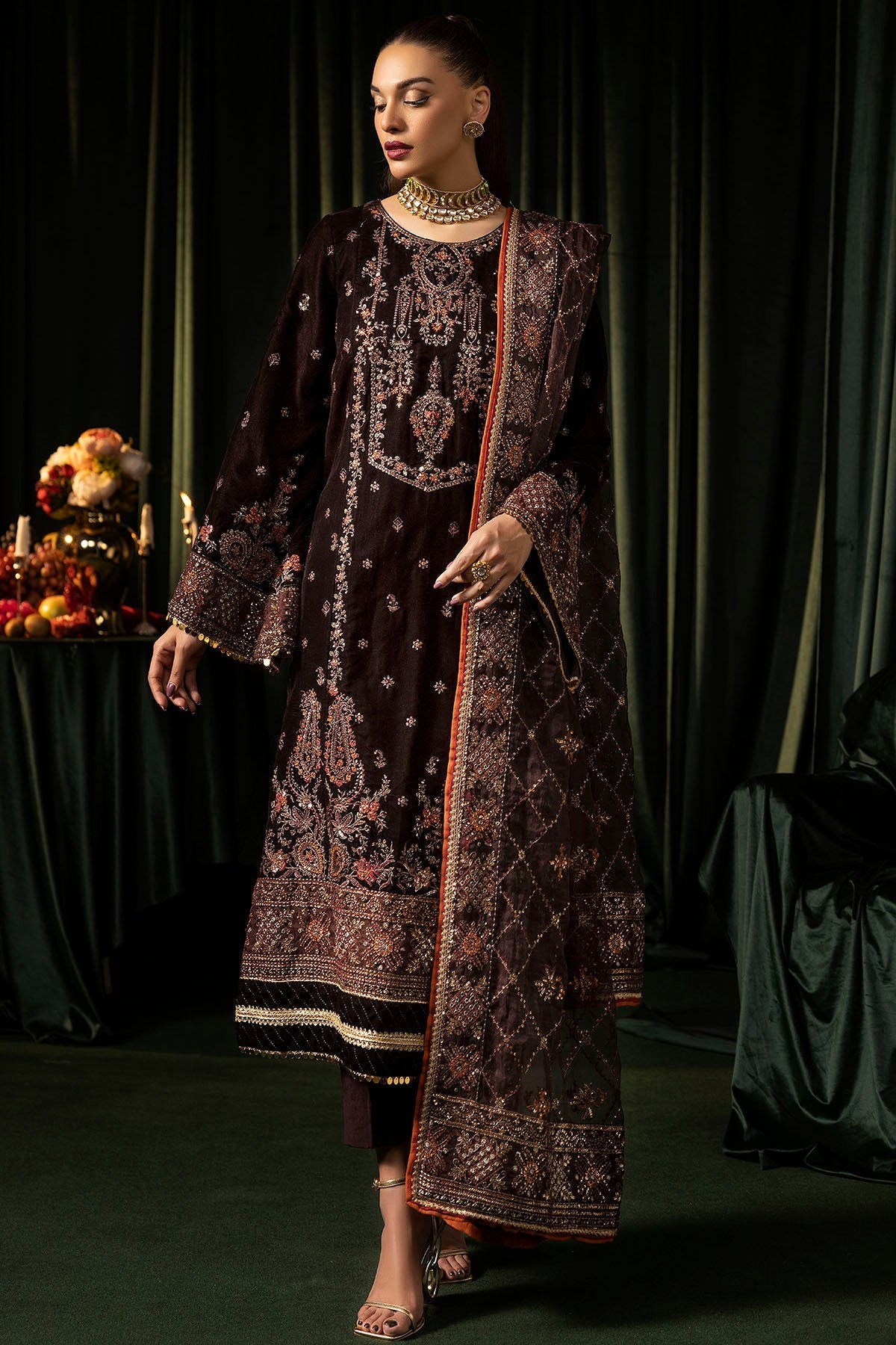Motifz | Velvet Formals | 5091-AAHANA by Motifz - Designer Dress - Type: Ladies Clothes - Available at Libayah - 100% Original