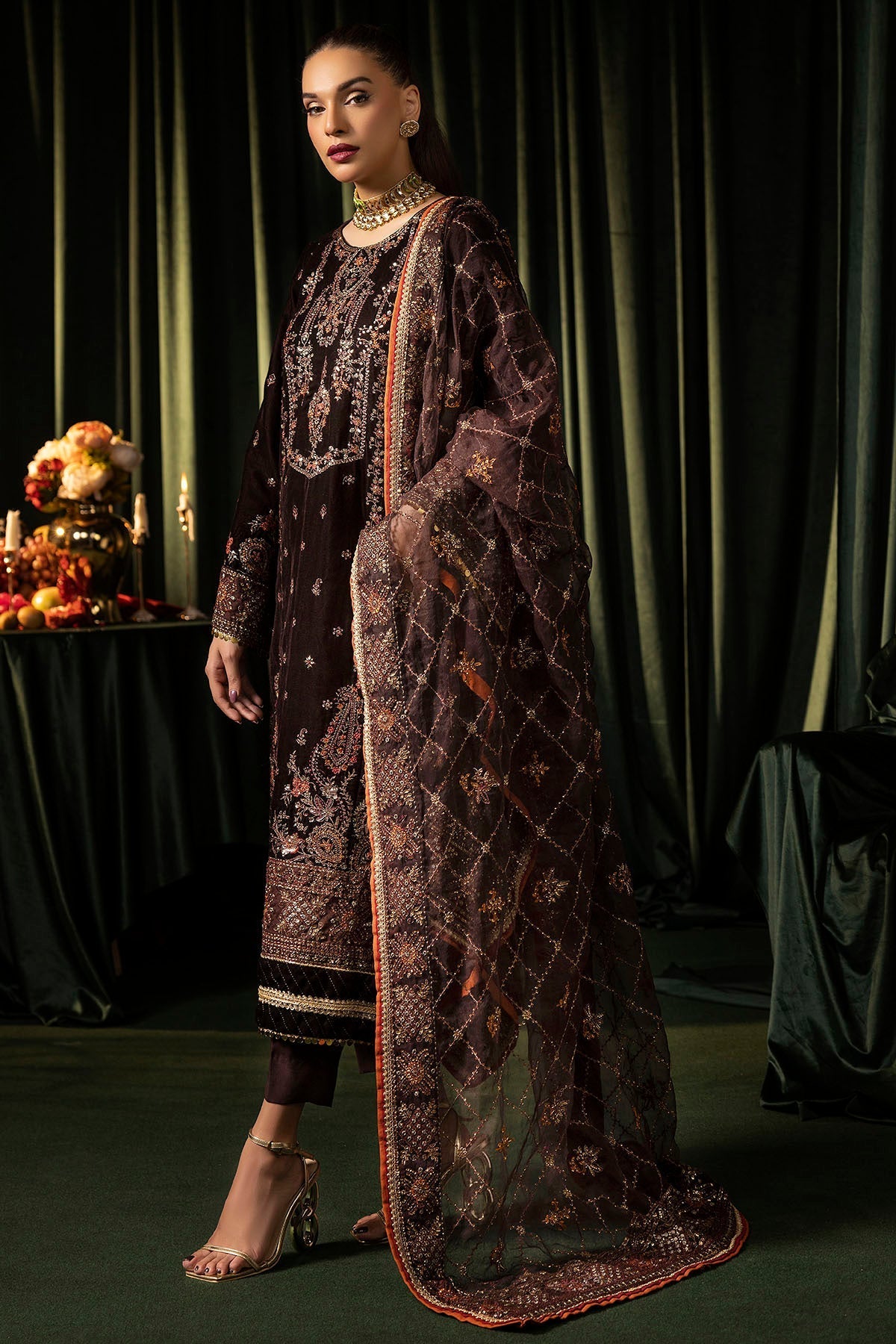 Motifz | Velvet Formals | 5091-AAHANA by Motifz - Designer Dress - Type: Ladies Clothes - Available at Libayah - 100% Original