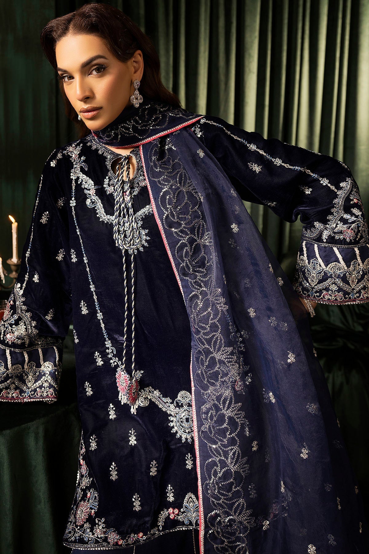 Motifz | Velvet Formals | 5092-AAIRA by Motifz - Designer Dress - Type: Ladies Clothes - Available at Libayah - 100% Original