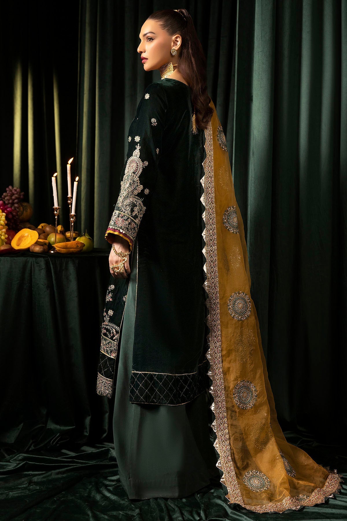 Motifz | Velvet Formals | 5094-YUMNA by Motifz - Designer Dress - Type: Ladies Clothes - Available at Libayah - 100% Original