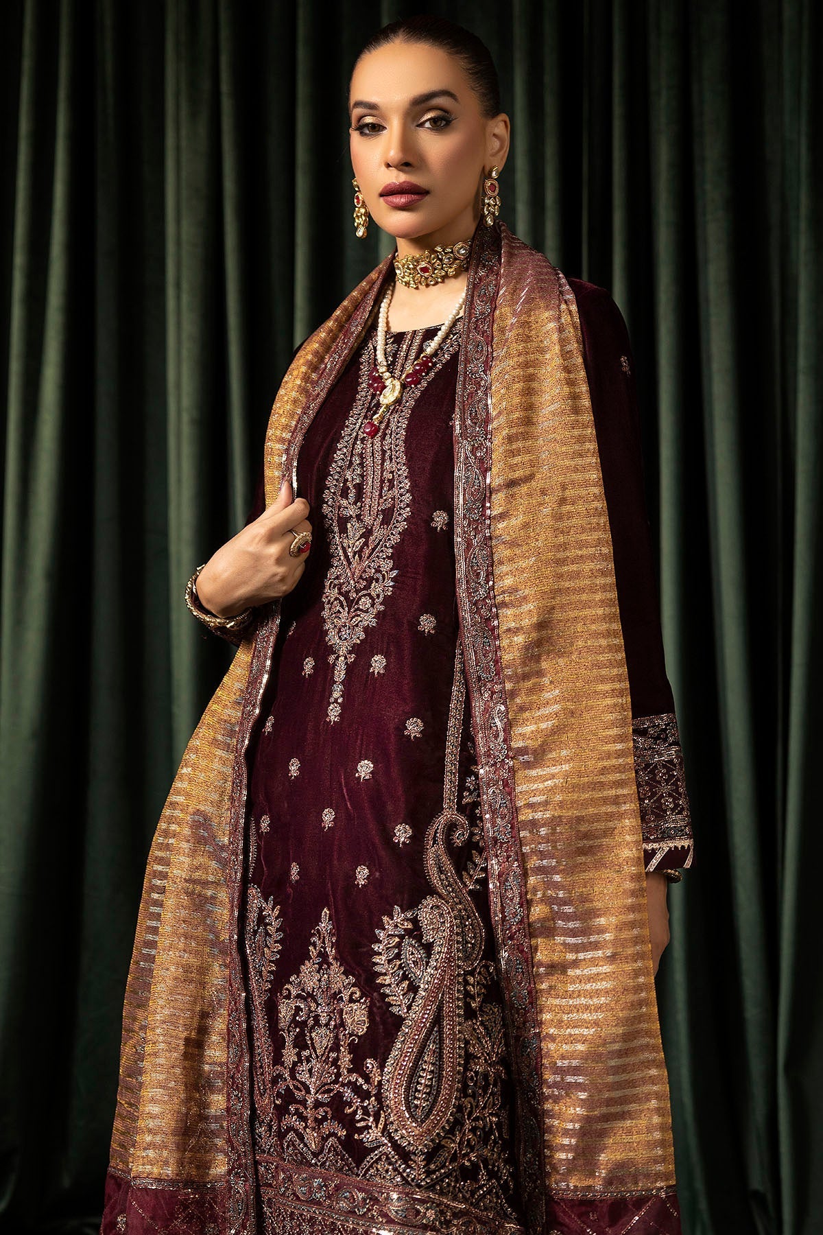 Motifz | Velvet Formals | 5096-DAISHA by Motifz - Designer Dress - Type: Ladies Clothes - Available at Libayah - 100% Original