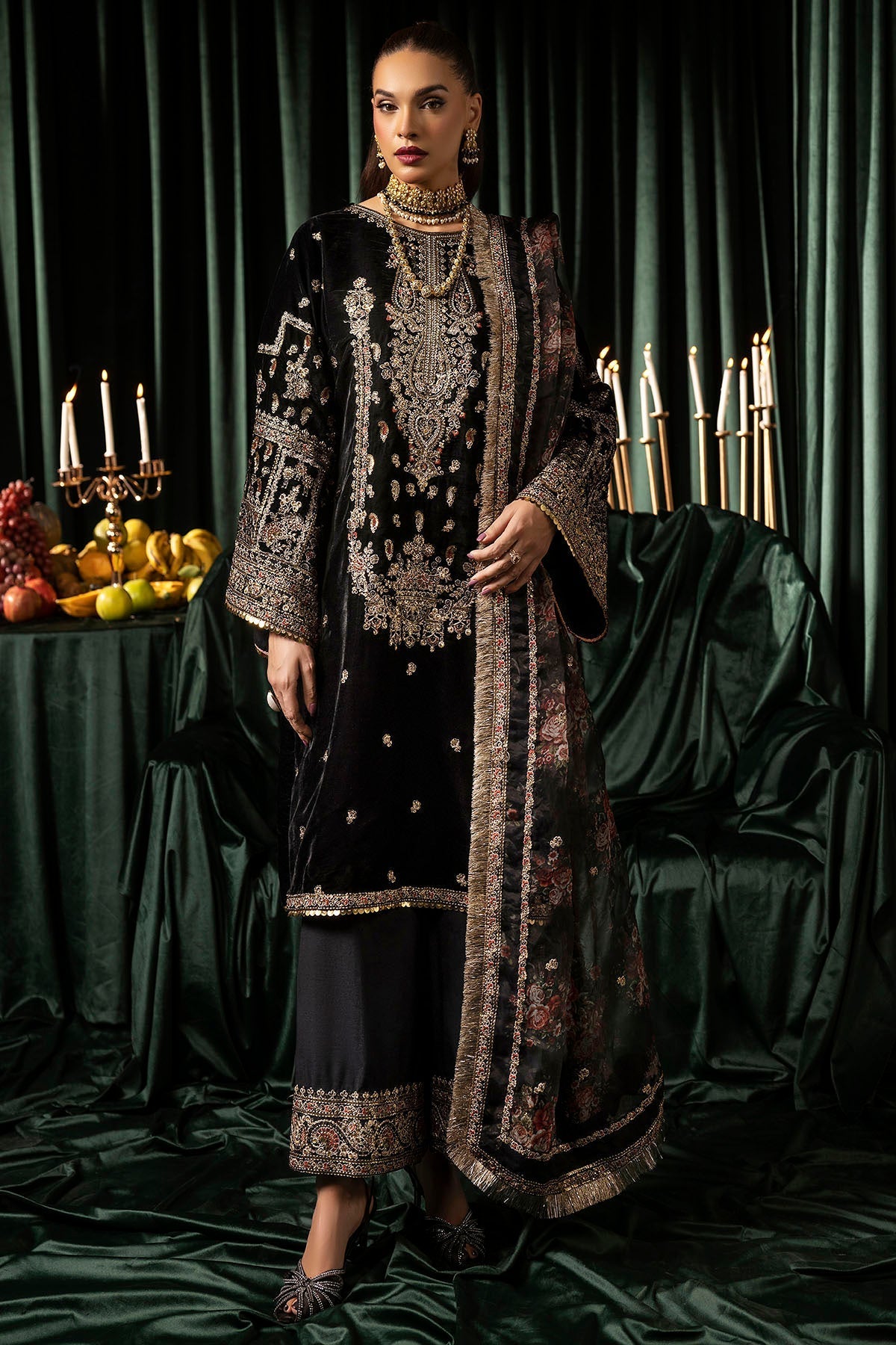 Motifz | Velvet Formals | 5097-TANISHA by Motifz - Designer Dress - Type: Ladies Clothes - Available at Libayah - 100% Original