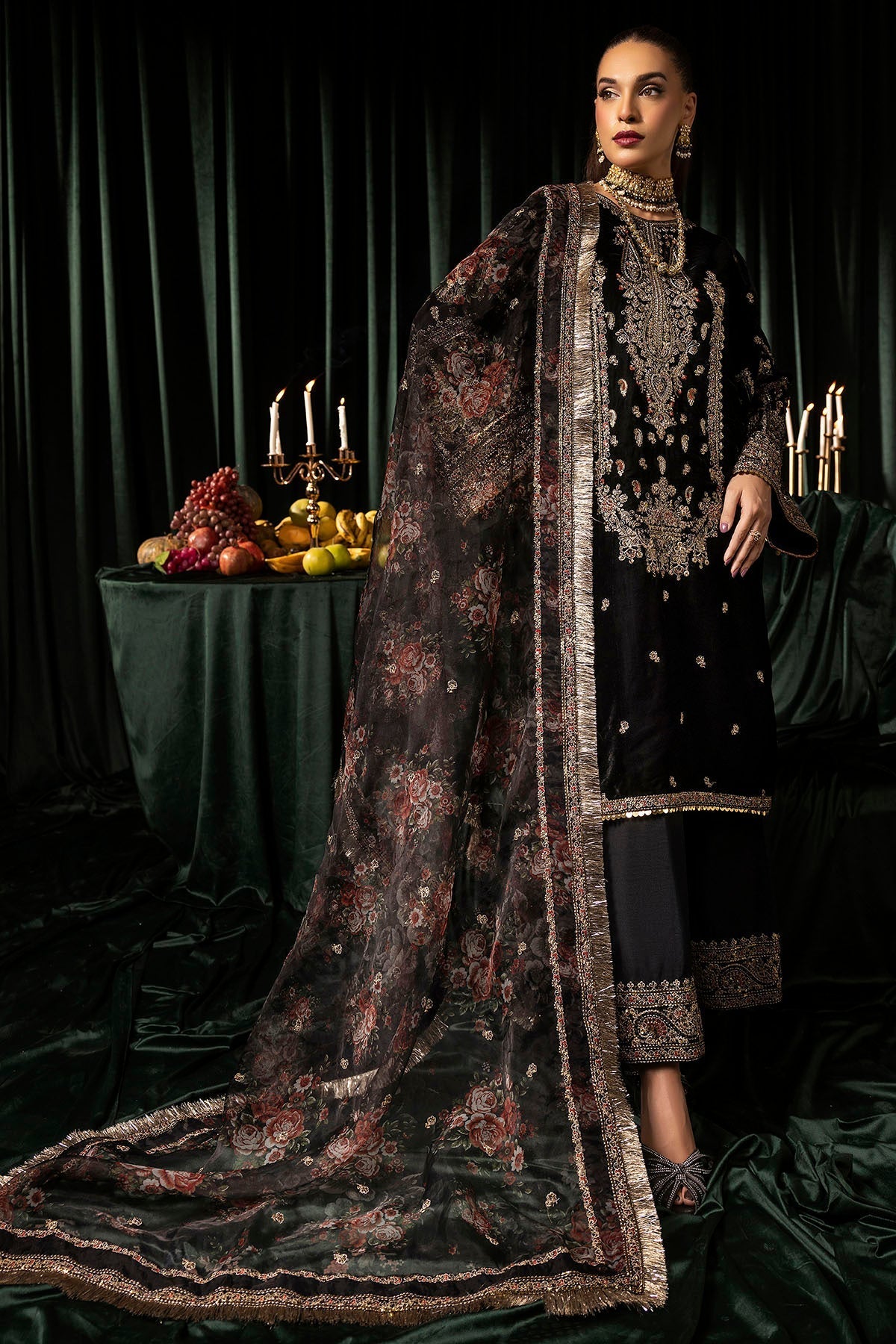 Motifz | Velvet Formals | 5097-TANISHA by Motifz - Designer Dress - Type: Ladies Clothes - Available at Libayah - 100% Original