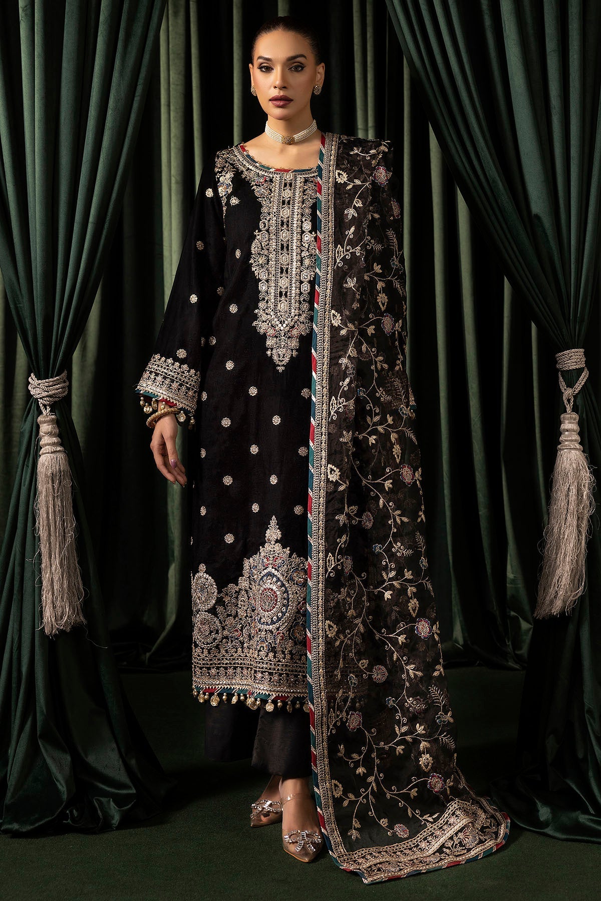 Motifz | Velvet Formals | 5098-FARZEEN by Motifz - Designer Dress - Type: Ladies Clothes - Available at Libayah - 100% Original
