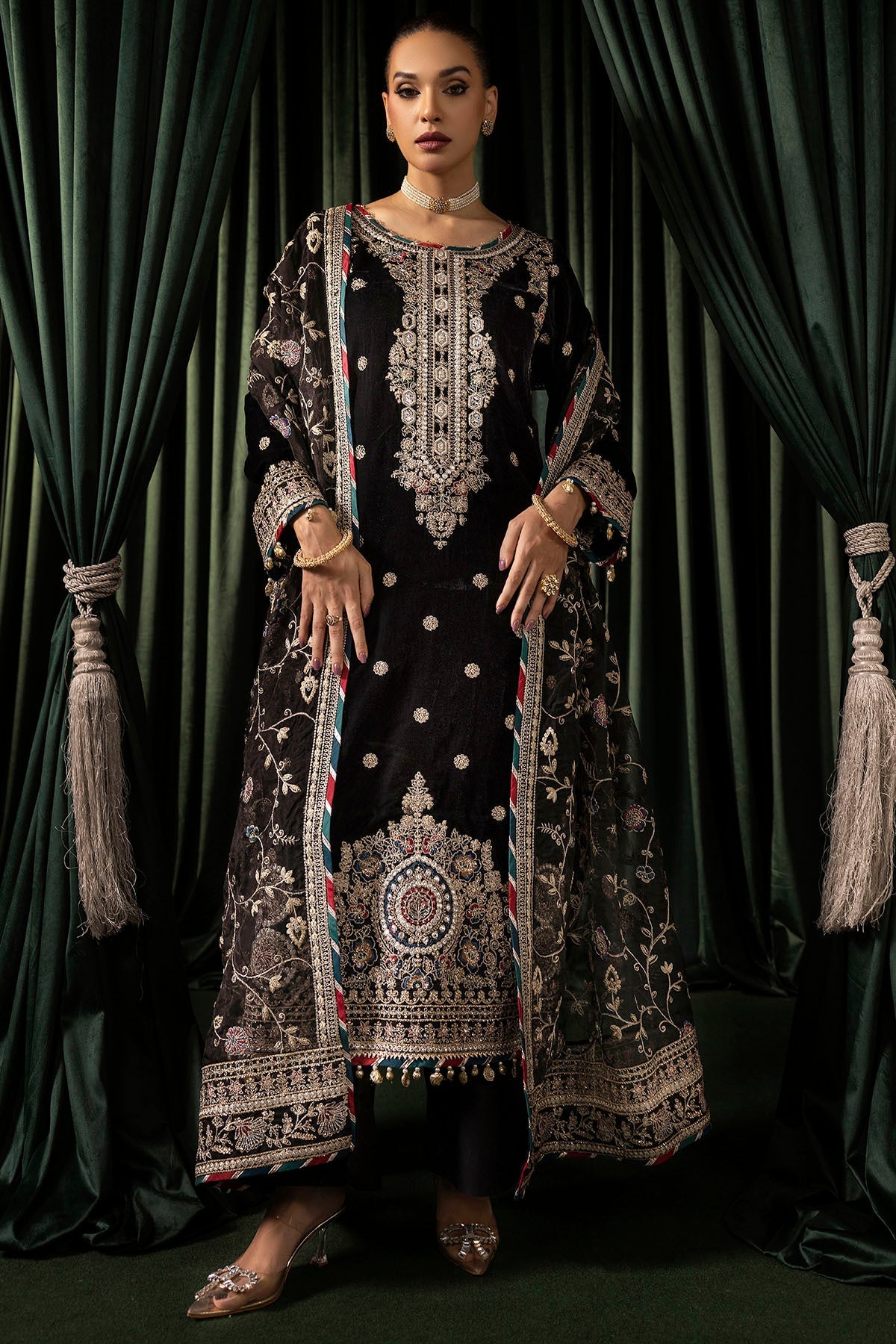 Motifz | Velvet Formals | 5098-FARZEEN by Motifz - Designer Dress - Type: Ladies Clothes - Available at Libayah - 100% Original