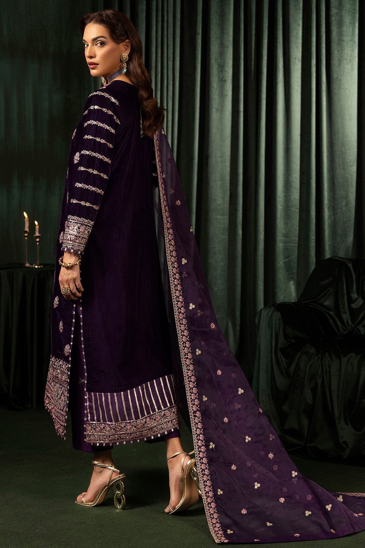 Motifz | Velvet Formals | 5100-IRHA by Motifz - Designer Dress - Type: Ladies Clothes - Available at Libayah - 100% Original
