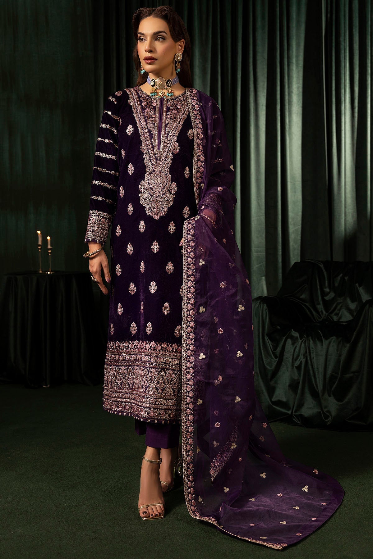 Motifz | Velvet Formals | 5100-IRHA by Motifz - Designer Dress - Type: Ladies Clothes - Available at Libayah - 100% Original
