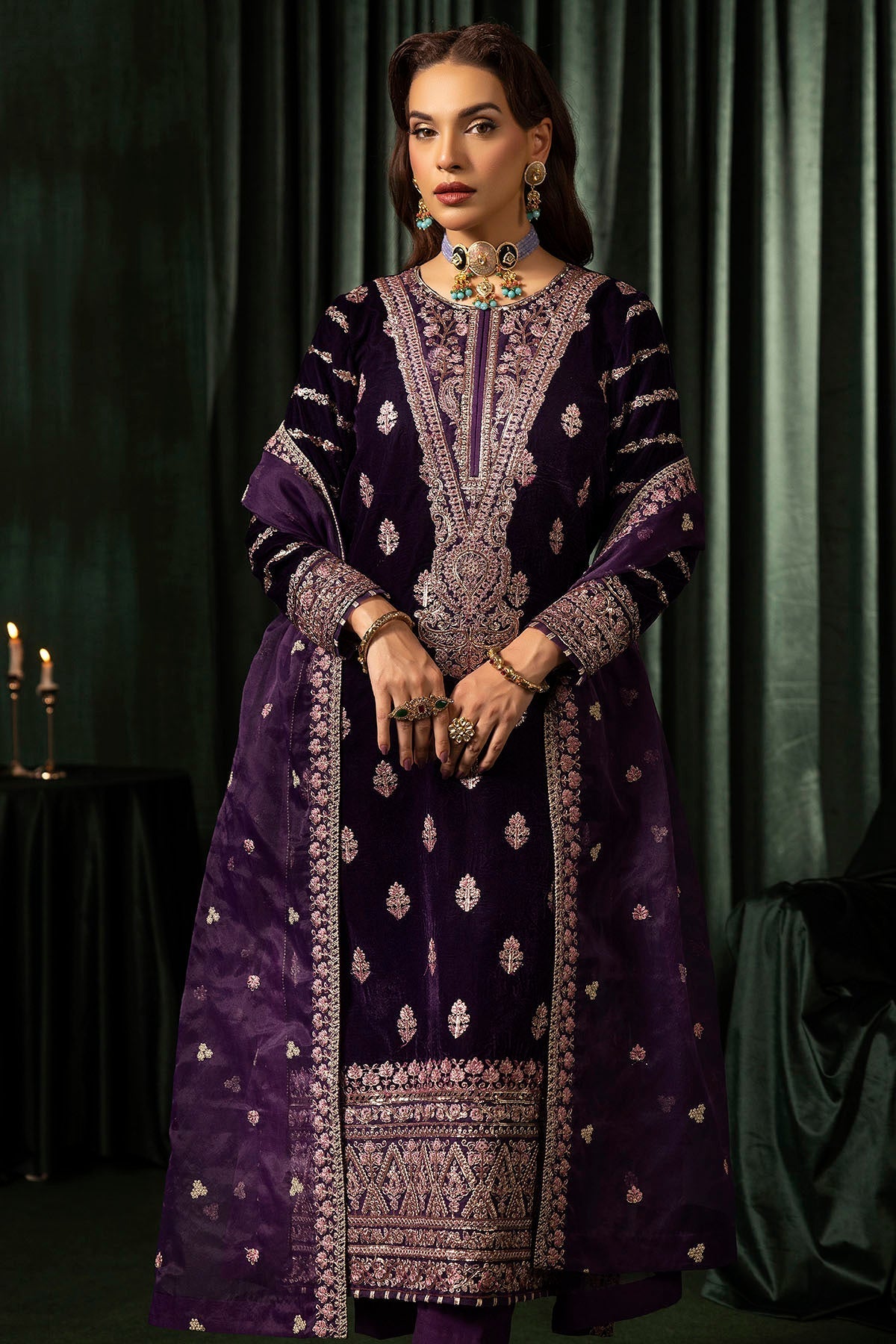 Motifz | Velvet Formals | 5100-IRHA by Motifz - Designer Dress - Type: Ladies Clothes - Available at Libayah - 100% Original