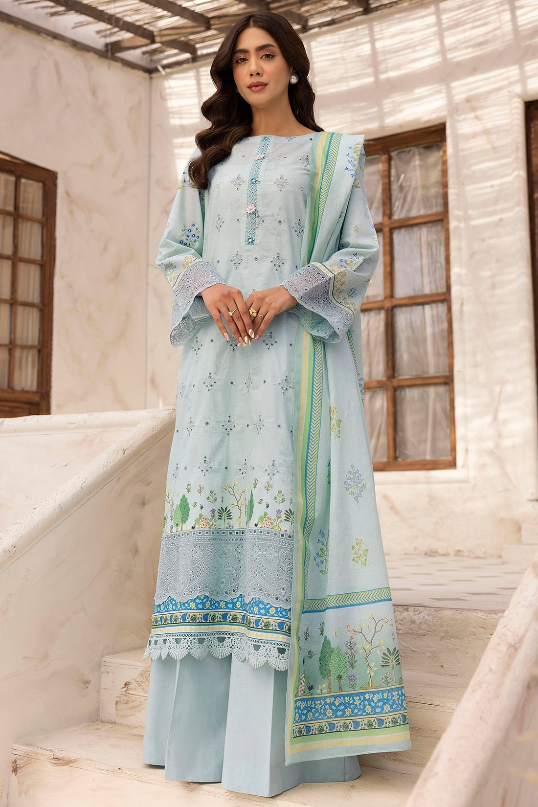 Motifz | Umang Lawn | 5411-SIRA by Motifz - Designer Dress - Type: Ladies Clothes - Available at Libayah - 100% Original