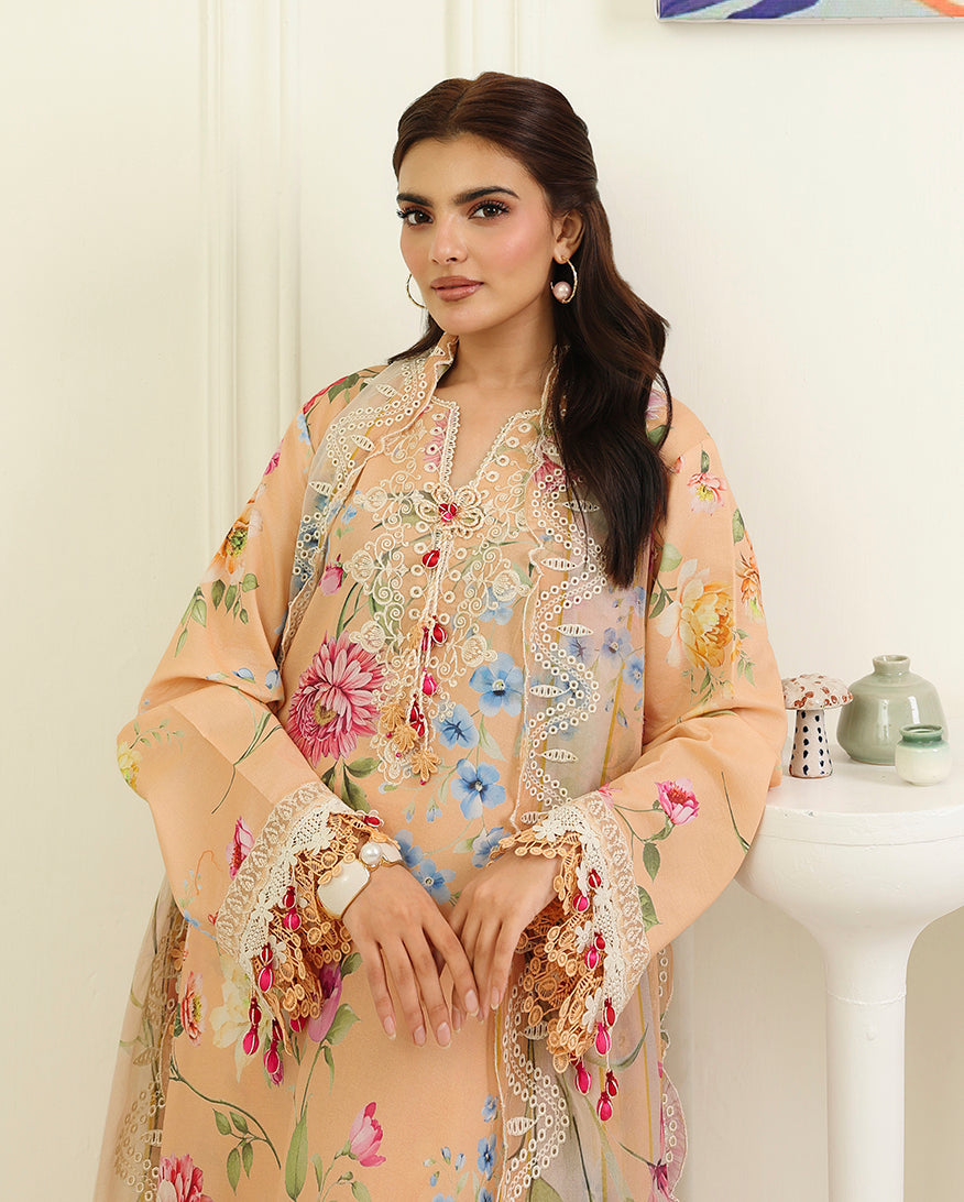 Roheenaz | Petals in Print | Magnolia Mist by Roheenaz - Designer Dress  - Type : Ladies Clothes - Available at Libayah - 100% Original 