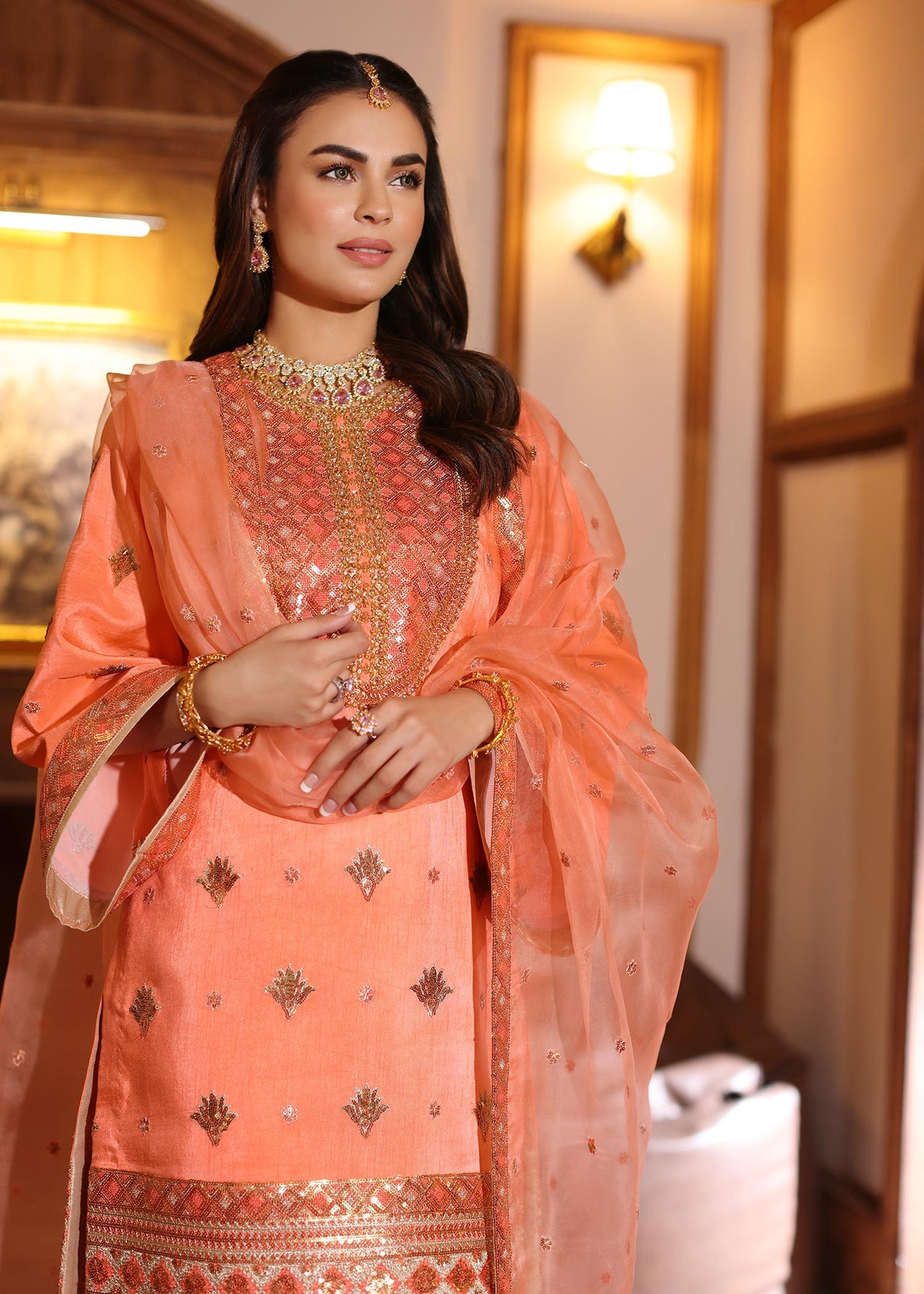 Waqas Shah | Meh-E-Nur | BLUSH by Waqas Shah - Designer Dress - Type: Ladies Clothes - Available at Libayah - 100% Original