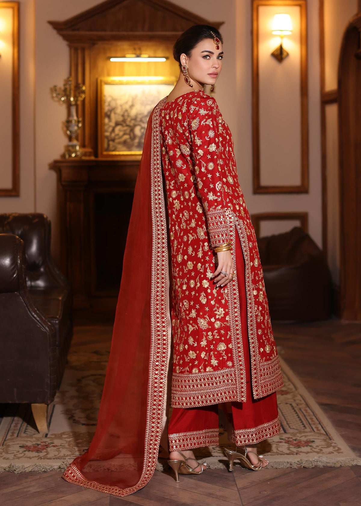 Waqas Shah | Meh-E-Nur | RED ROSE by Waqas Shah - Designer Dress - Type: Ladies Clothes - Available at Libayah - 100% Original