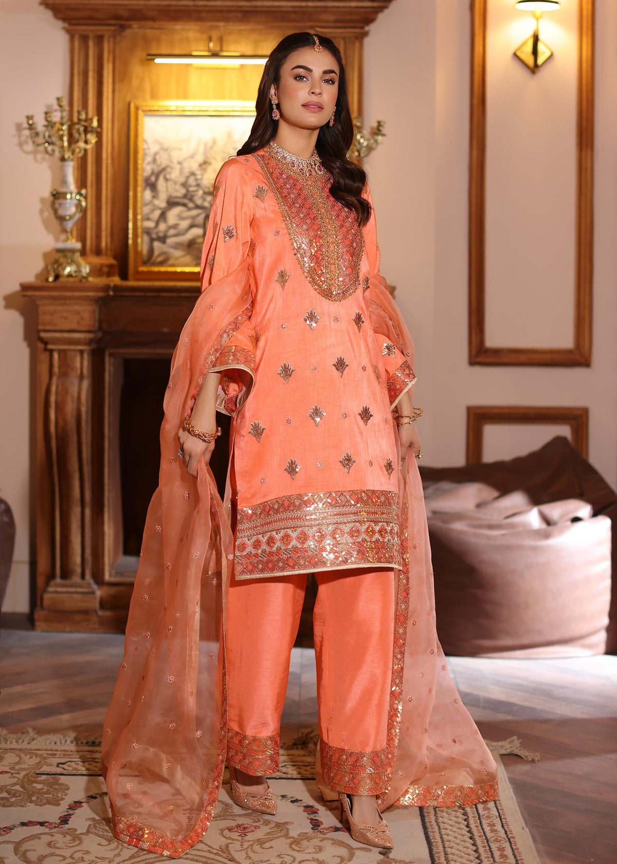 Waqas Shah | Meh-E-Nur | BLUSH by Waqas Shah - Designer Dress - Type: Ladies Clothes - Available at Libayah - 100% Original