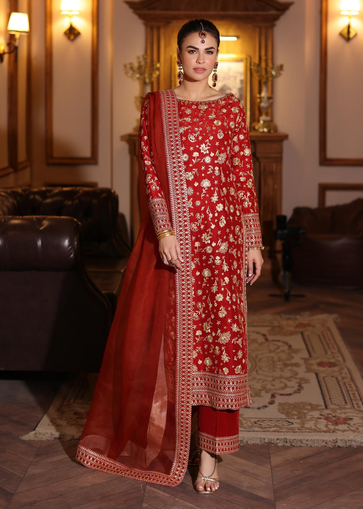 Waqas Shah | Meh-E-Nur | RED ROSE by Waqas Shah - Designer Dress - Type: Ladies Clothes - Available at Libayah - 100% Original