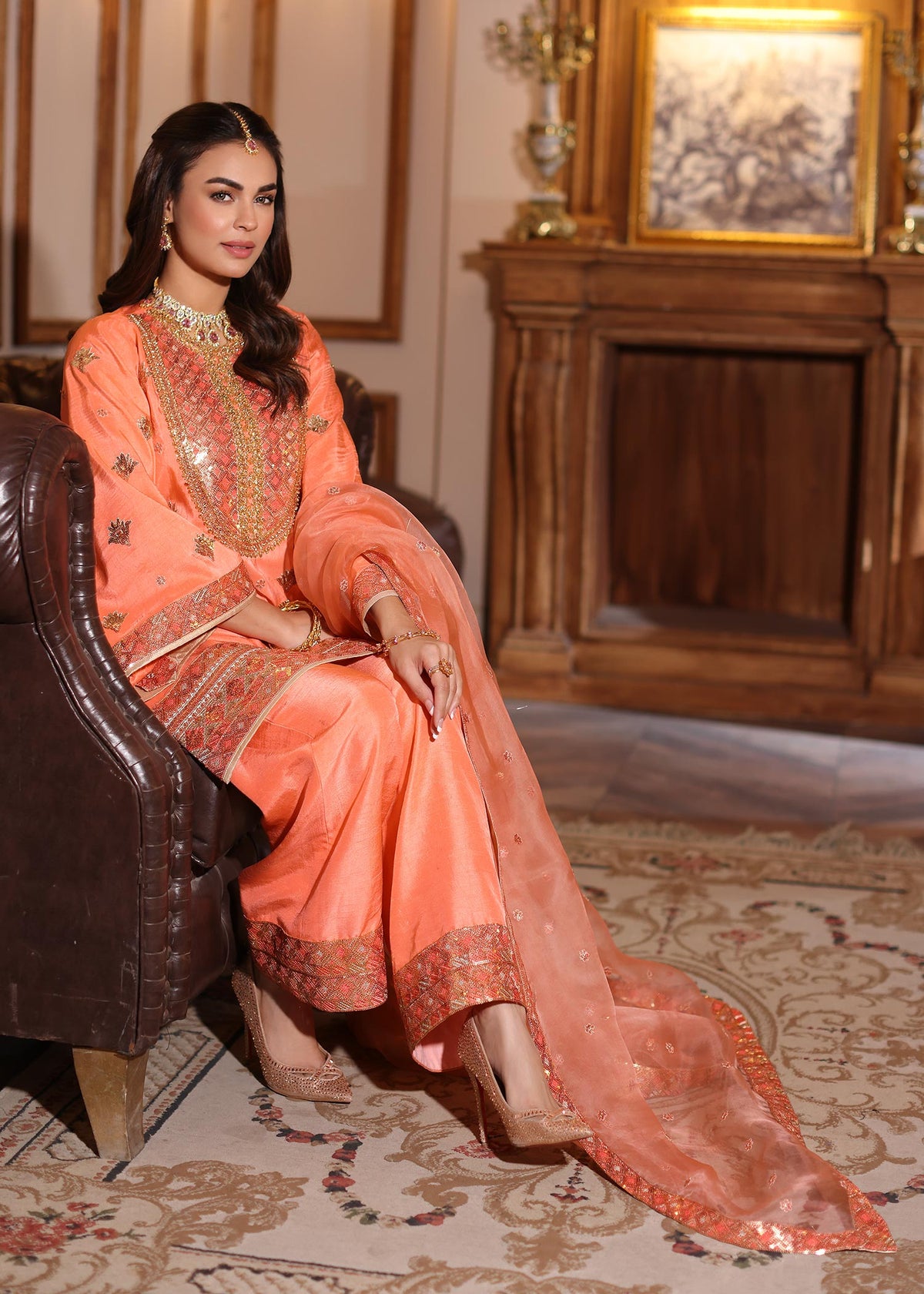 Waqas Shah | Meh-E-Nur | BLUSH by Waqas Shah - Designer Dress - Type: Ladies Clothes - Available at Libayah - 100% Original