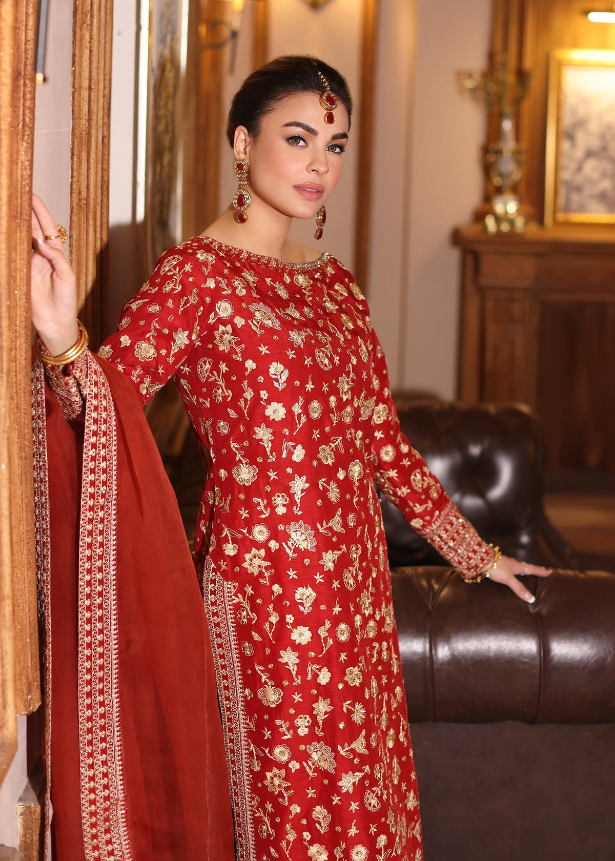 Waqas Shah | Meh-E-Nur | RED ROSE by Waqas Shah - Designer Dress - Type: Ladies Clothes - Available at Libayah - 100% Original