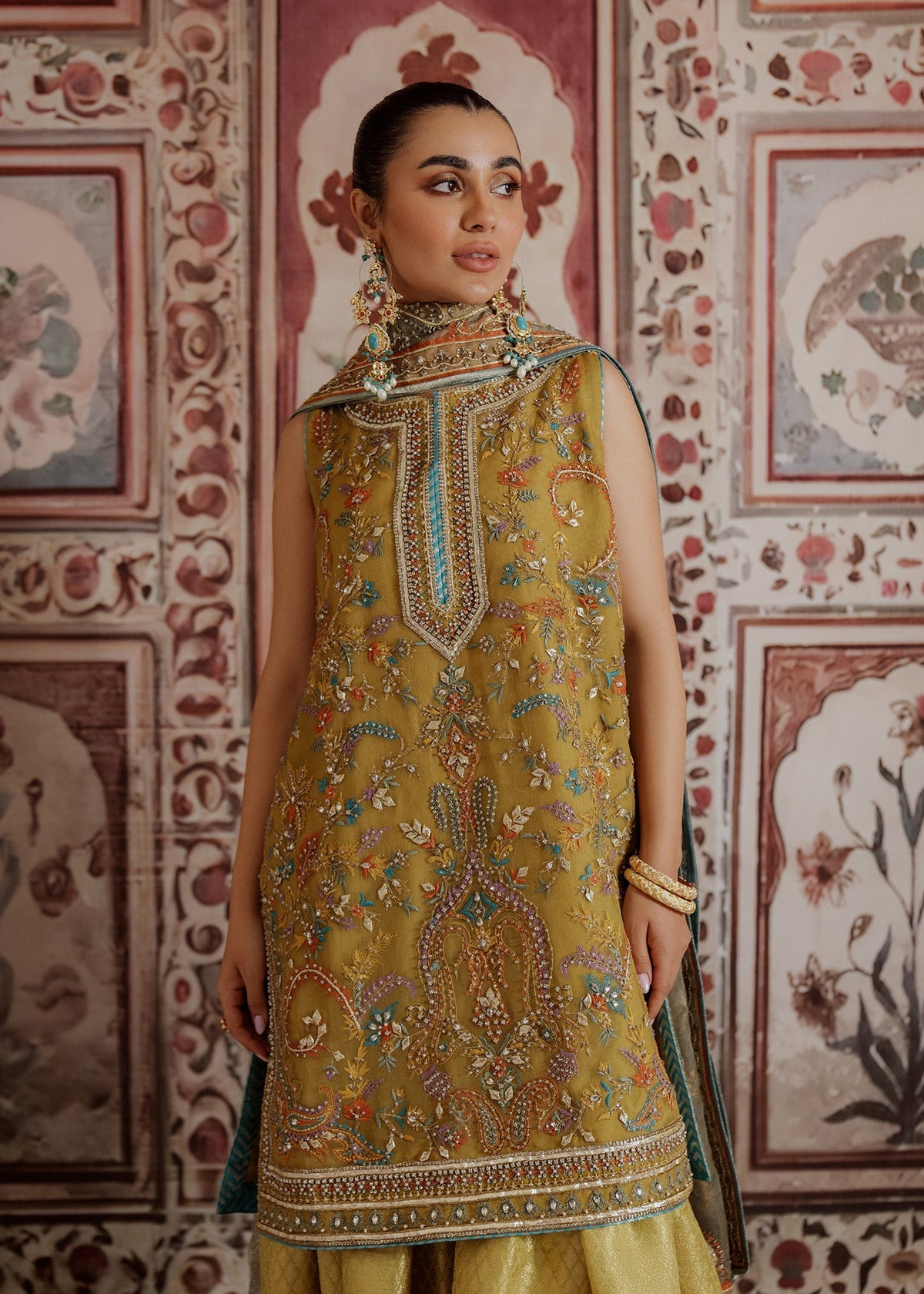 Mahgul | Portraits of Anaya | Saffron Shores by Mahgul - Designer Dress - Type: Ladies Clothes - Available at Libayah - 100% Original