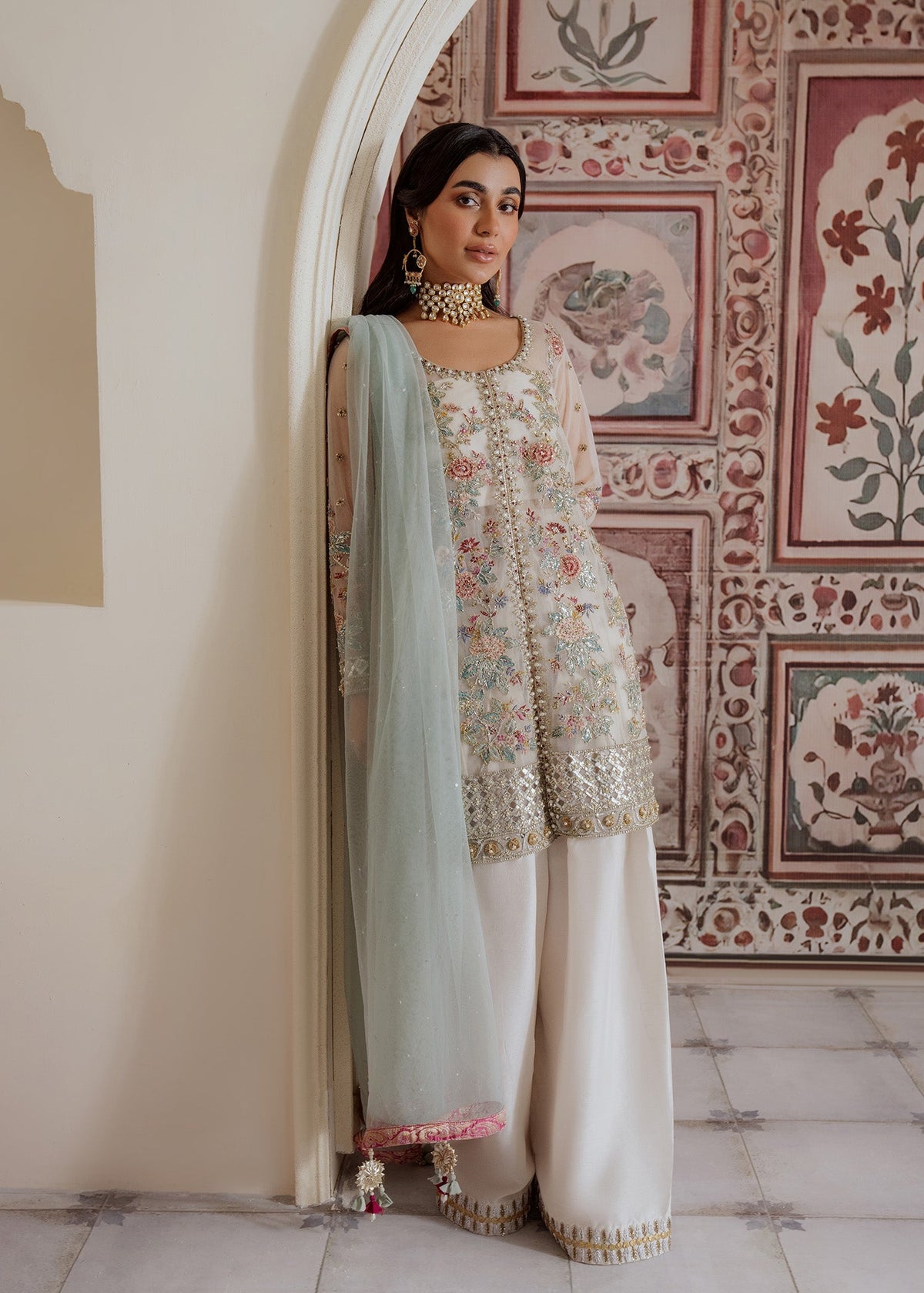 Mahgul | Portraits of Anaya | White Garden by Mahgul - Designer Dress - Type: Ladies Clothes - Available at Libayah - 100% Original