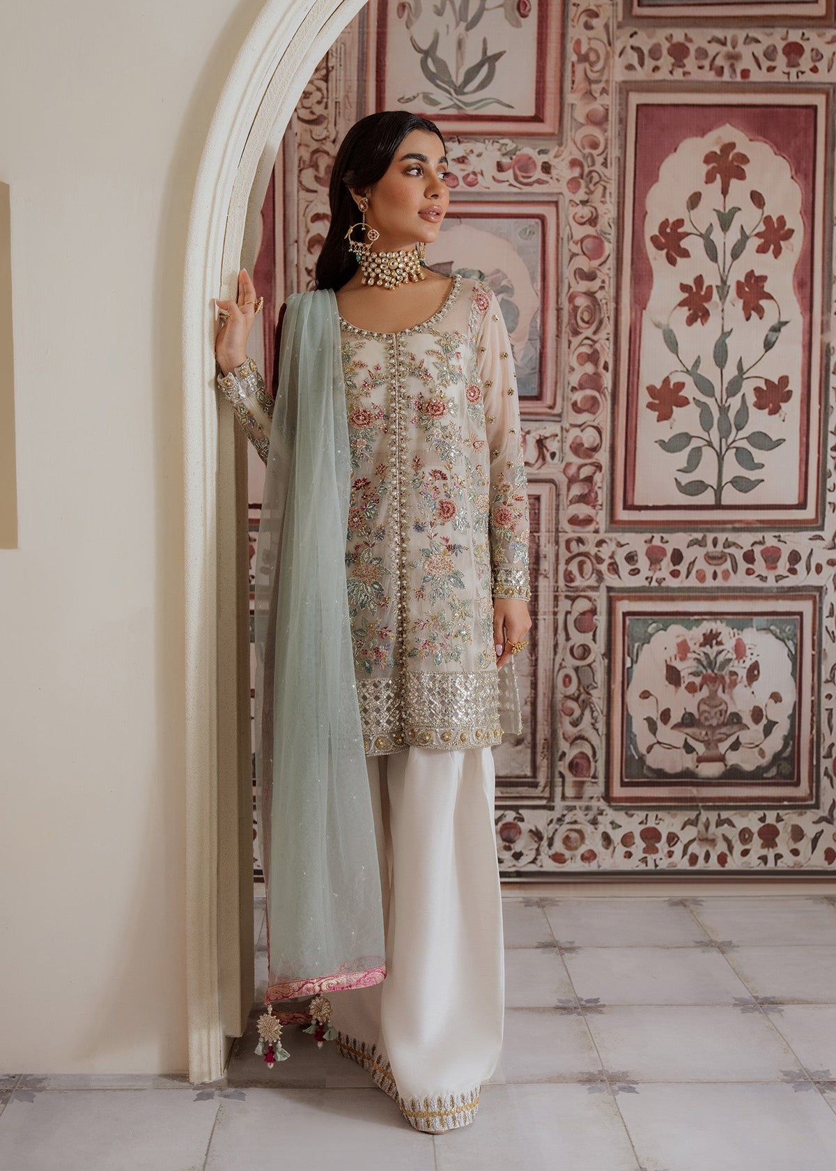 Mahgul | Portraits of Anaya | White Garden by Mahgul - Designer Dress - Type: Ladies Clothes - Available at Libayah - 100% Original