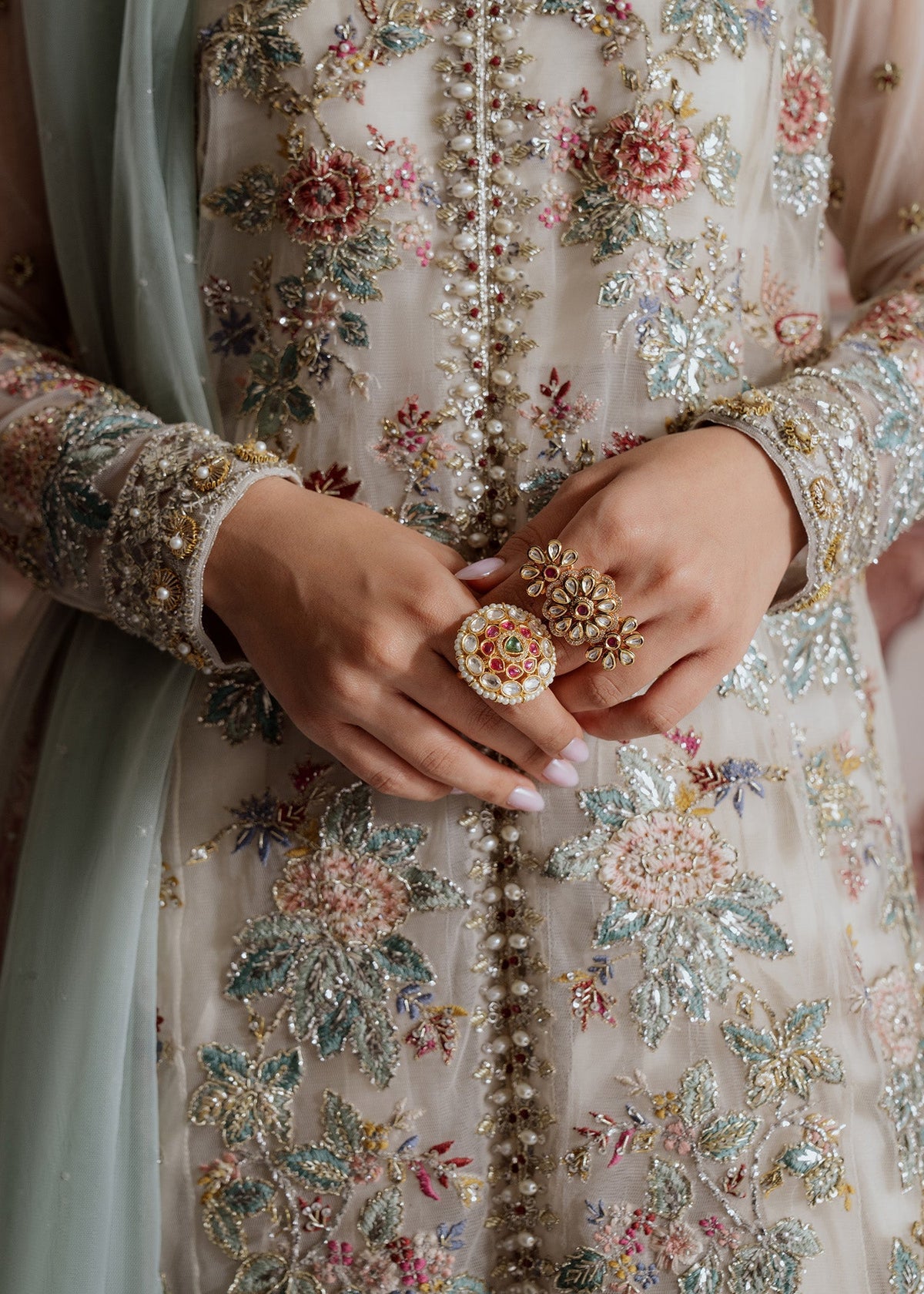 Mahgul | Portraits of Anaya | White Garden by Mahgul - Designer Dress - Type: Ladies Clothes - Available at Libayah - 100% Original