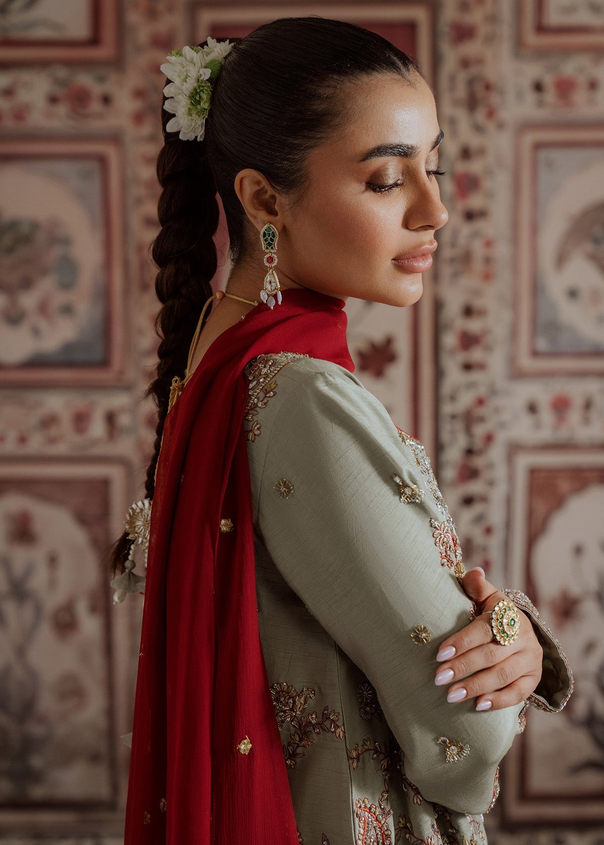 Mahgul | Portraits of Anaya | Sage by Mahgul - Designer Dress - Type: Ladies Clothes - Available at Libayah - 100% Original