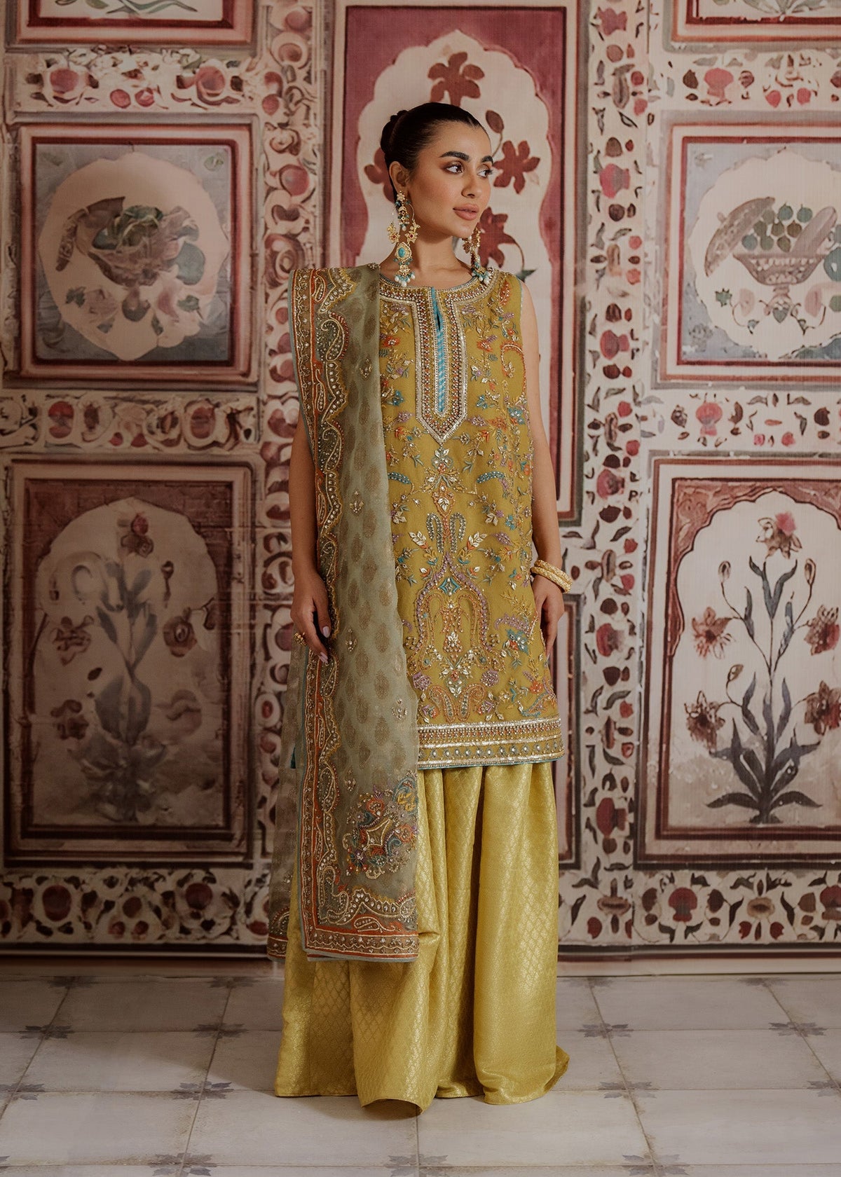 Mahgul | Portraits of Anaya | Saffron Shores by Mahgul - Designer Dress - Type: Ladies Clothes - Available at Libayah - 100% Original
