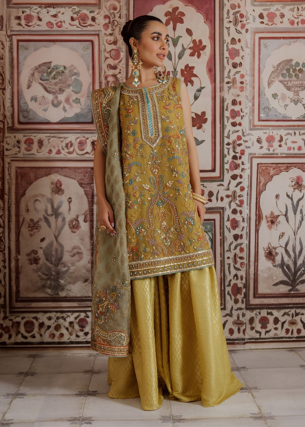 Mahgul | Portraits of Anaya | Saffron Shores by Mahgul - Designer Dress - Type: Ladies Clothes - Available at Libayah - 100% Original