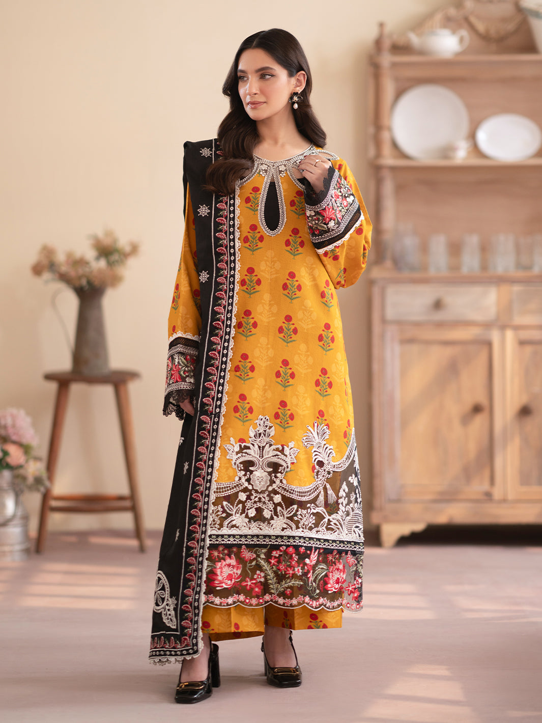 Mahnur | Leila Winter 24 |  Marigold by Mahnur - Designer Dress - Type: Ladies Clothes - Available at Libayah - 100% Original