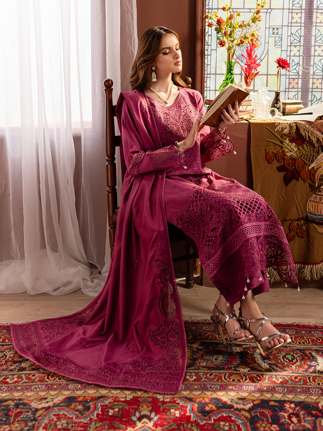 Mahnur | Veronica Luxury Karandi 24 | ROSAMUND by Mahnur - Designer Dress - Type: Ladies Clothes - Available at Libayah - 100% Original