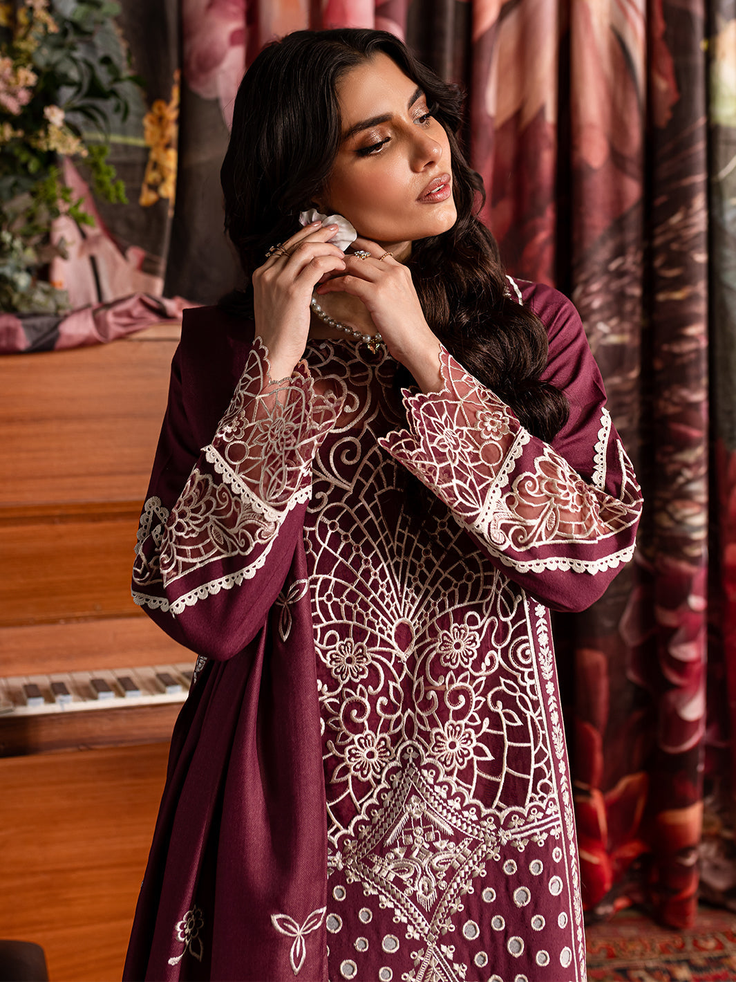 Mahnur | Veronica Luxury Karandi 24 | ROSE by Mahnur - Designer Dress - Type: Ladies Clothes - Available at Libayah - 100% Original